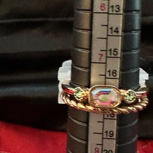 Iridescent Metallic Rainbow Gem Gold Ring NWT 9.99$